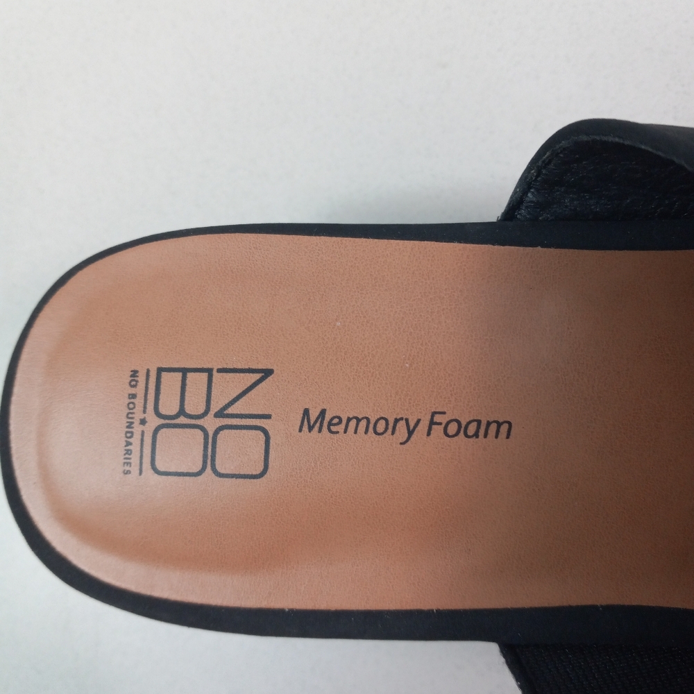 NoBo Memory Foam 9.5 Black Cork Platform Sandals - Picture 5 of 7